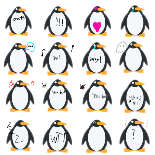 penguin emoticon Teeworlds emoticon